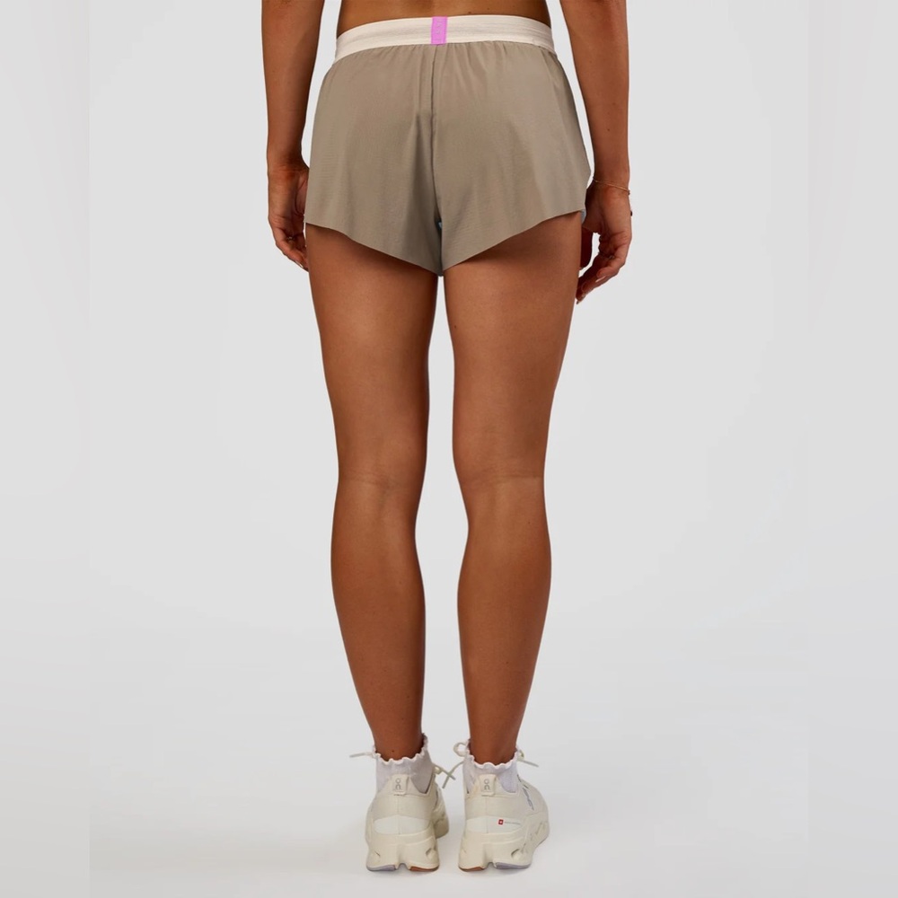 LSKD Accelerate 3" Mid-Rise Running Short Taupe Ash-Glacial Blue XS NWT - Picture 5 of 11